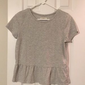 Abercrombie & Fitch grey peplum top shirt.